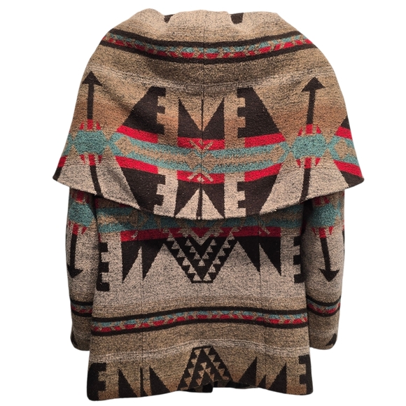 Ellabee Southwestern Aztec Pattern Hooded Coat Size XS - Picture 3 of 15